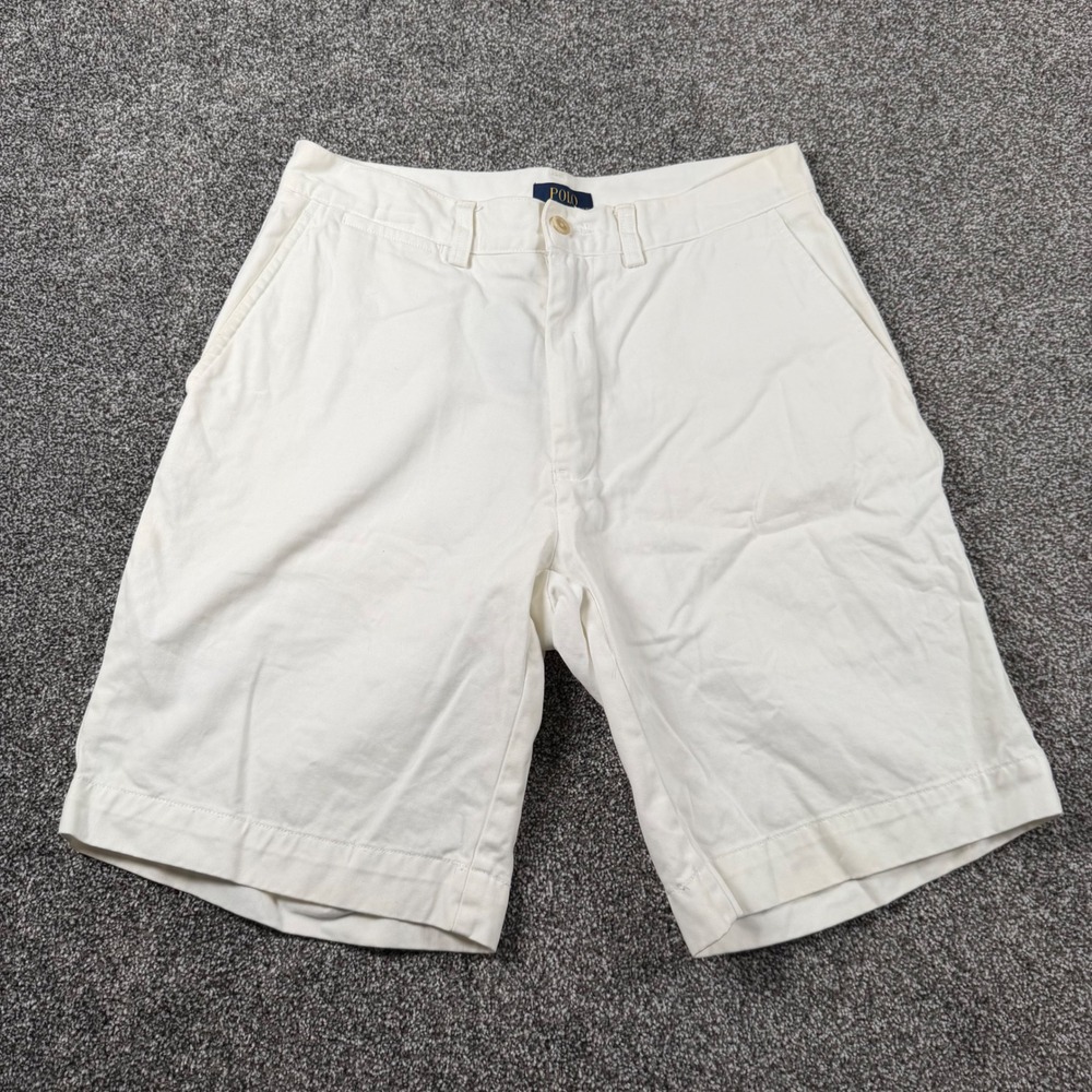 Polo Ralph Lauren Chino Shorts Men 30x9 Inseam White Classic Cotton Twill Casual